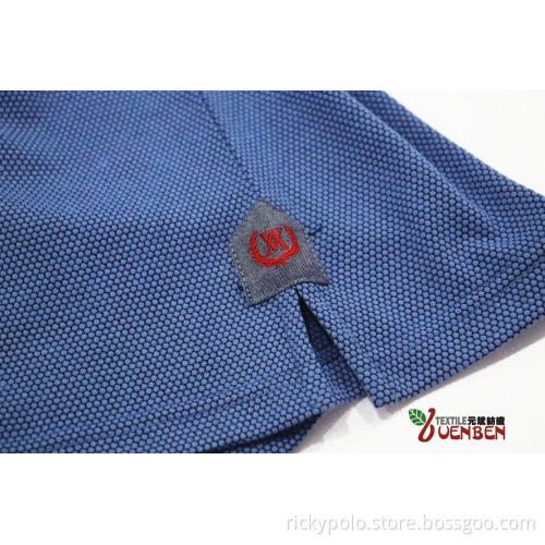 Jacquard Fabric With Contrast Collar And Embroidery Shirt